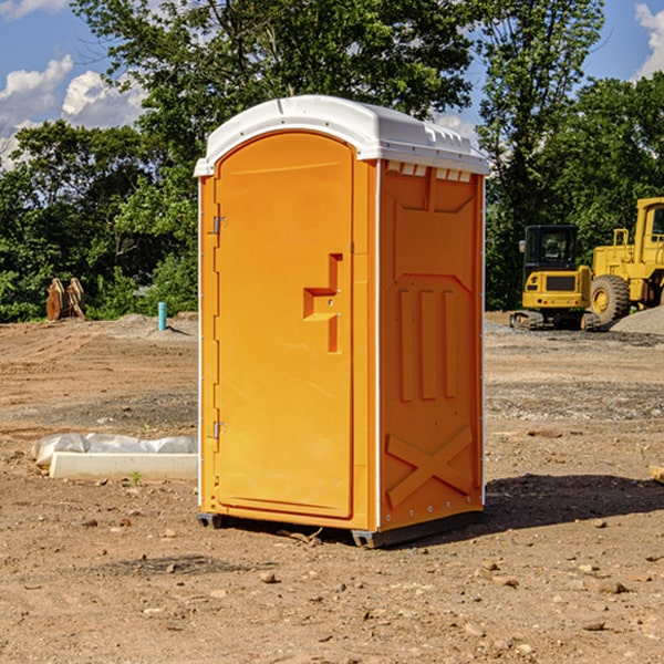 how often are the portable restrooms cleaned and serviced during a rental period in Grandin North Dakota